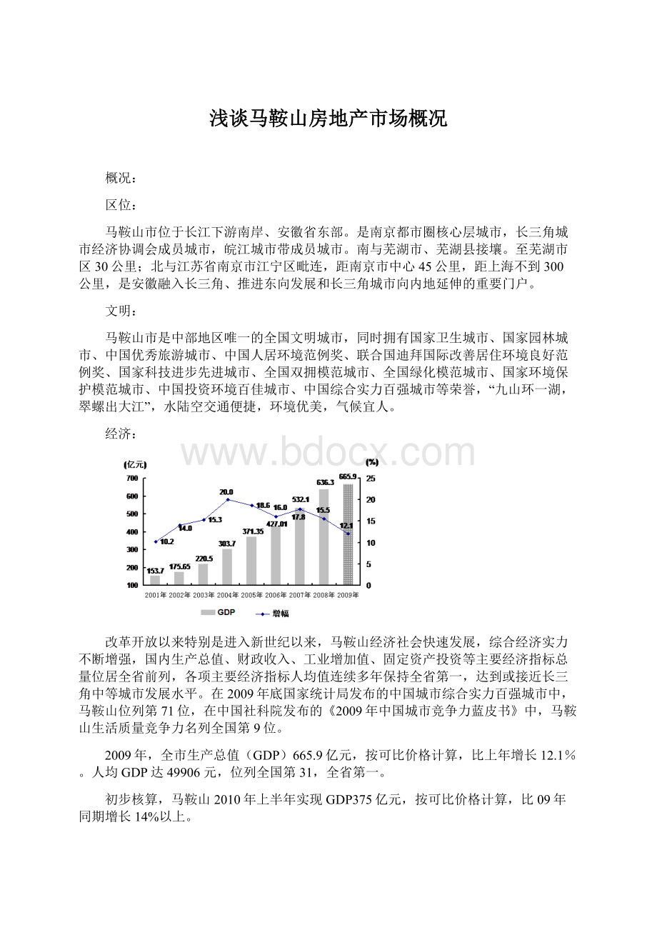 浅谈马鞍山房地产市场概况.docx_第1页