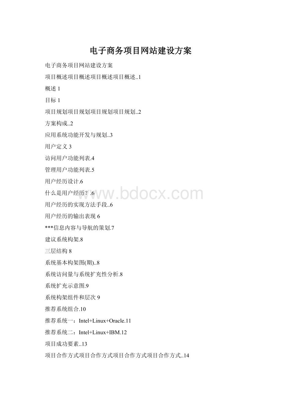 电子商务项目网站建设方案.docx_第1页