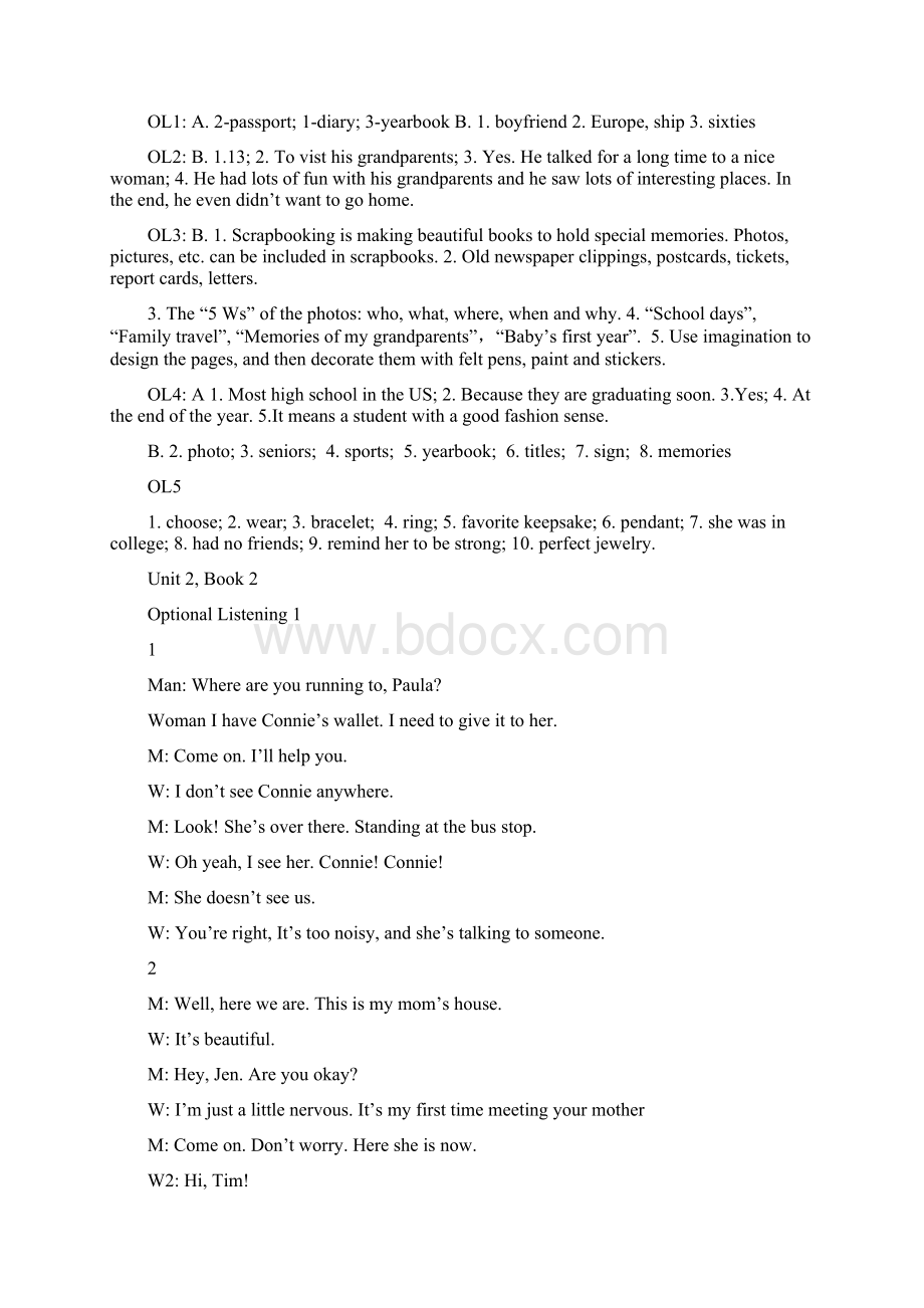 新世纪大学英语视听说教程第二册Optional Listening文本及答案.docx_第3页