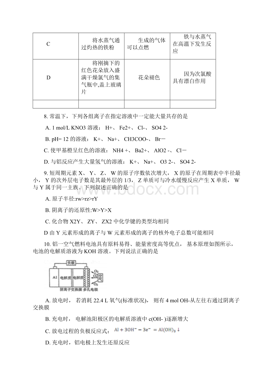 山西省太原市高三化学上学期期末考试试题.docx_第3页