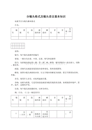 分镜头格式及镜头语言基本知识Word文件下载.docx