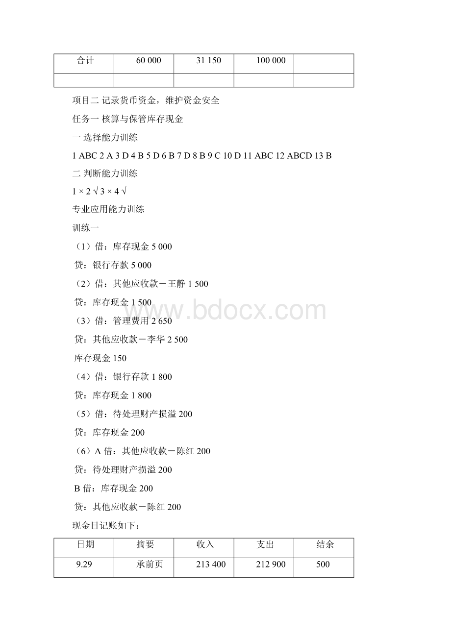 《财务会计实务职业能力训练第二版》答案Word文件下载.docx_第2页