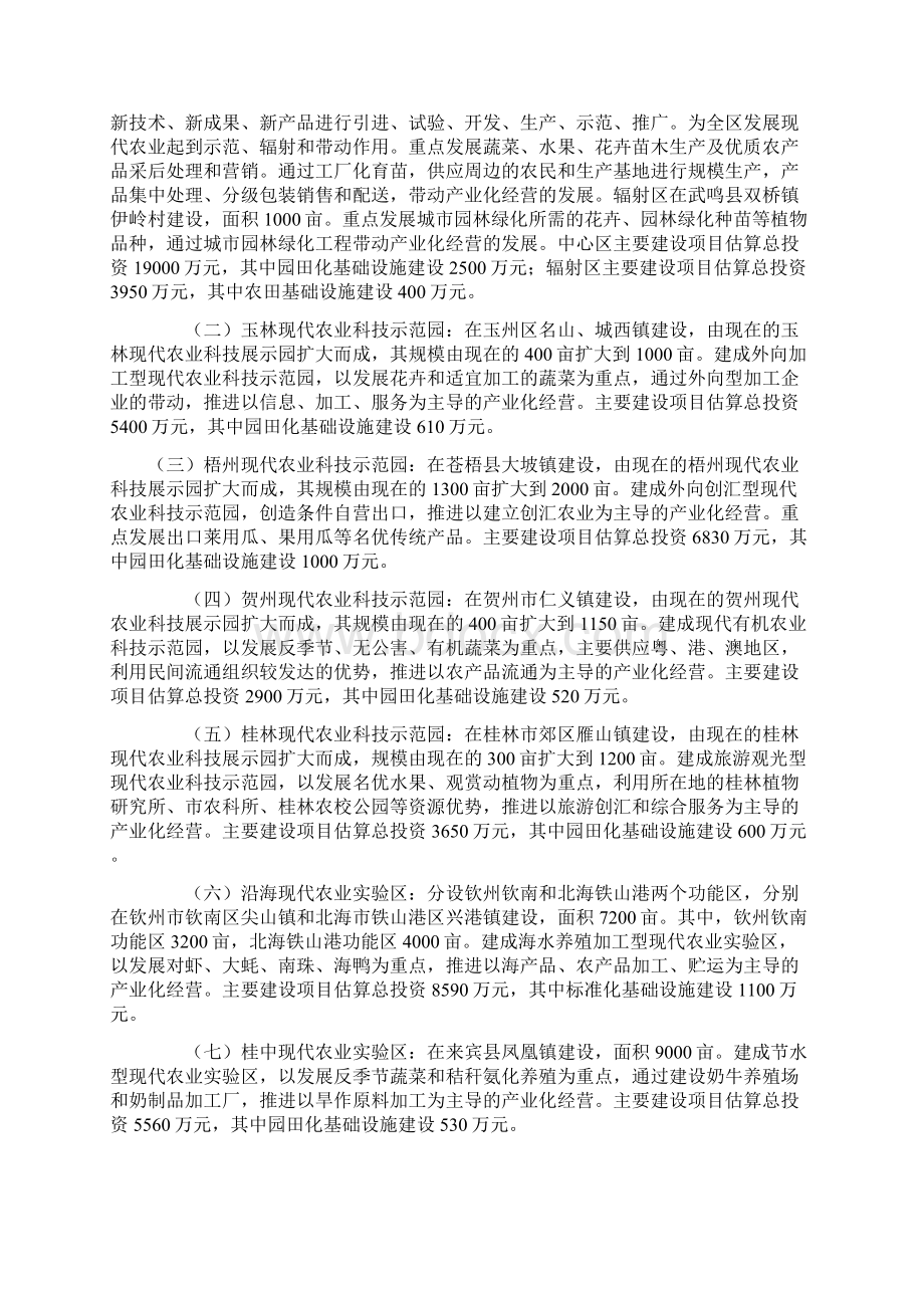 广西现代农业示范园区建设总体规划Word文档下载推荐.docx_第2页