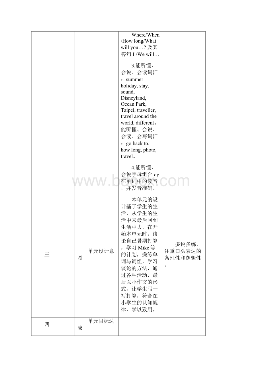 新译林 6BUnit7 Summer holiday plans 6课时教案 表格式Word格式文档下载.docx_第3页