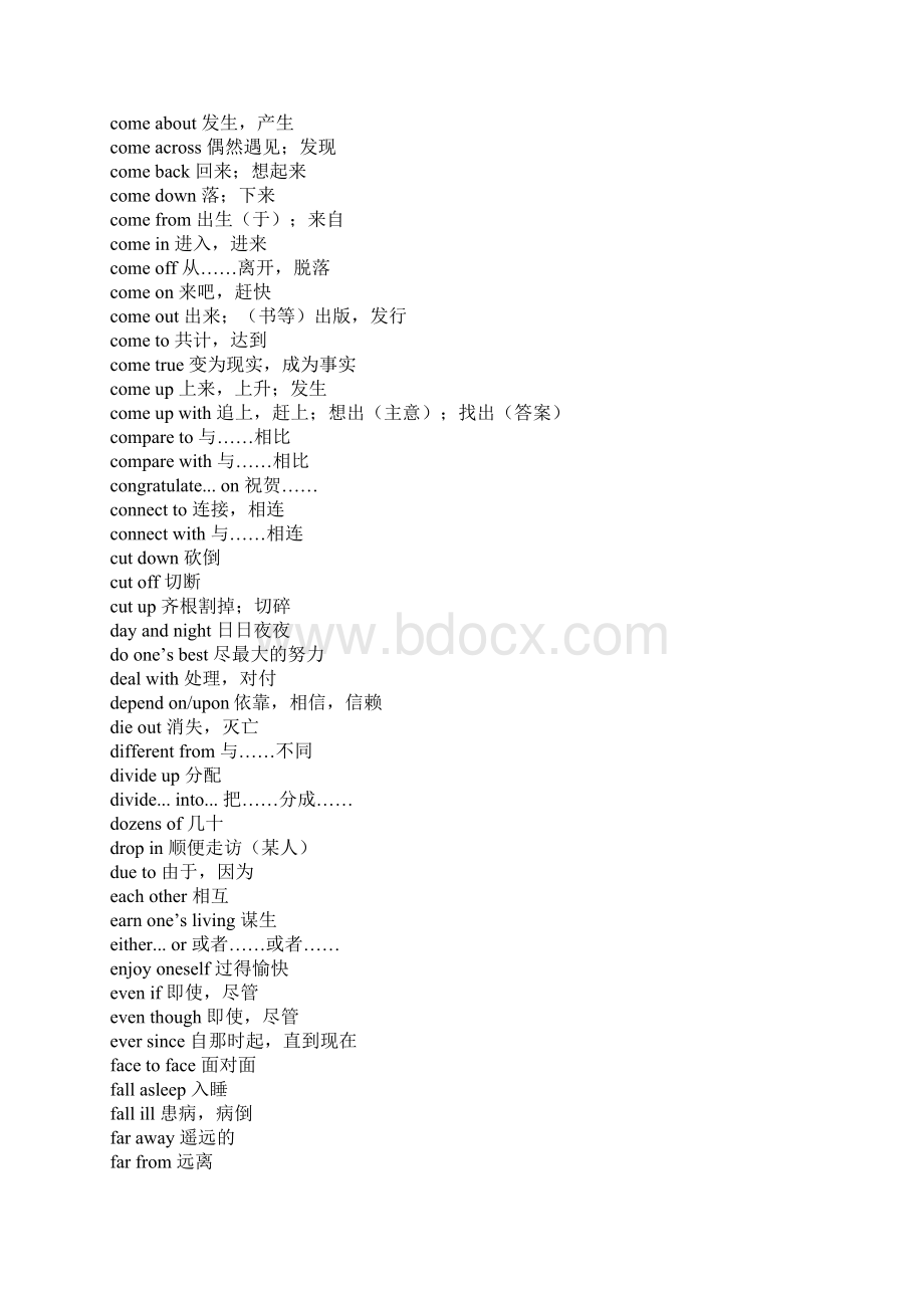 中考英语常考高频短语汇总Word文档下载推荐.docx_第3页