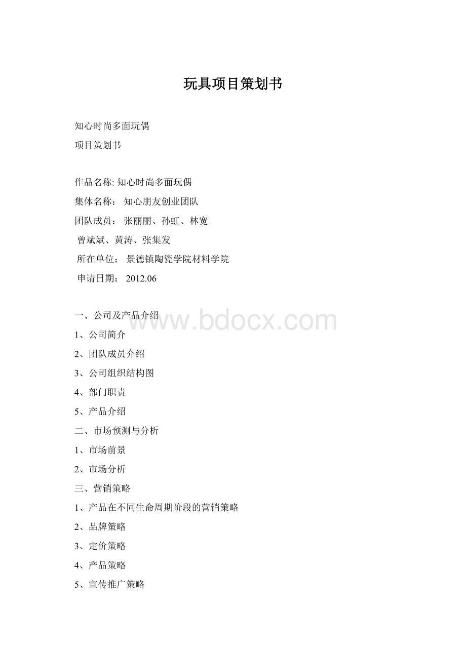 玩具项目策划书.docx_第1页