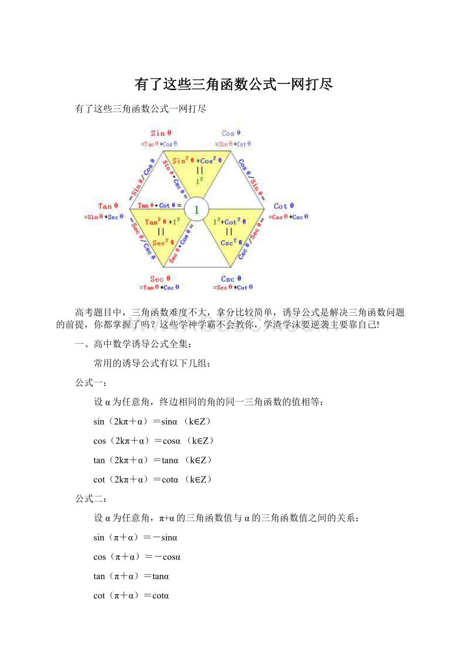 有了这些三角函数公式一网打尽.docx