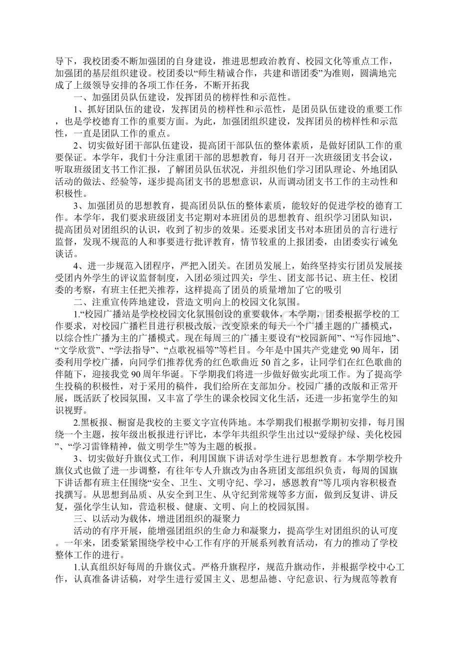 XX年校团委委员工作总结报告.docx_第2页