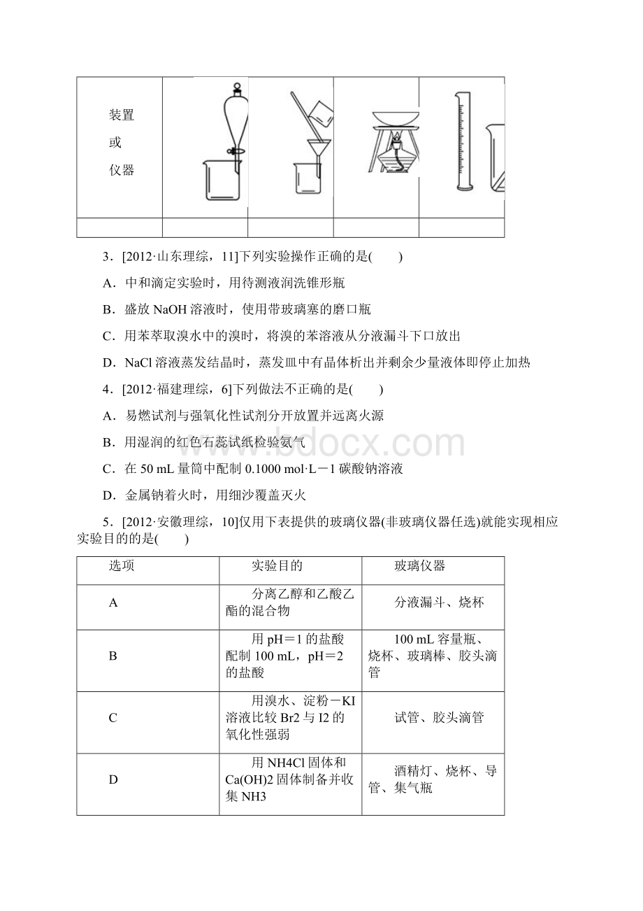 高考化学实验五大专题真题归纳.docx_第2页