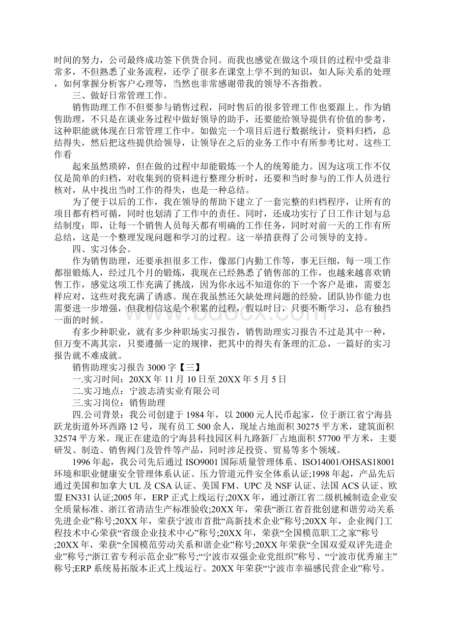 销售助理实习报告3000字范文.docx_第3页