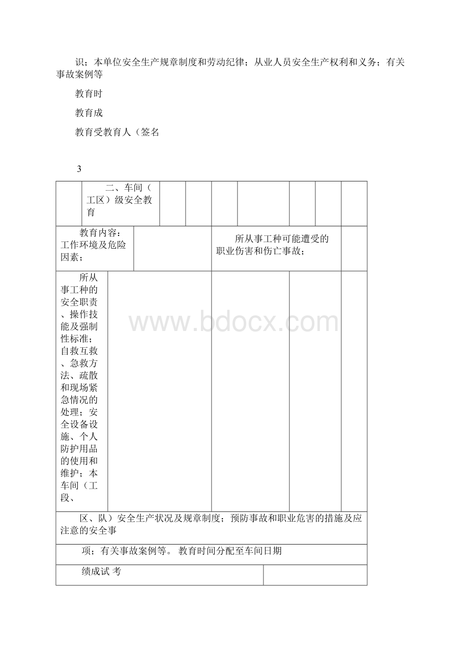 员工安全教育培训档案模板文档格式.docx_第3页