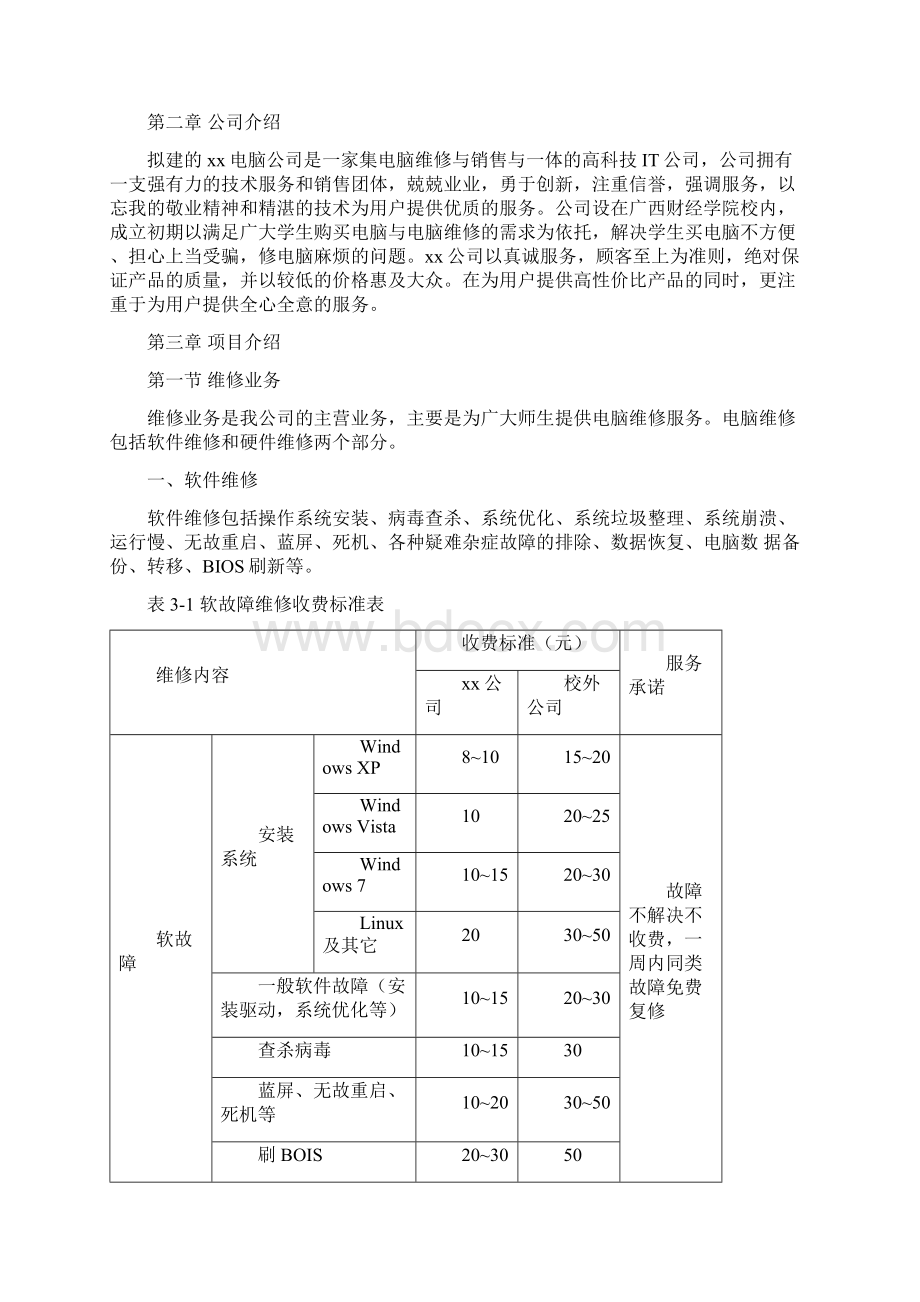 电脑IT技术服务项目商业计划书大学生创业计划书Word文档下载推荐.docx_第3页