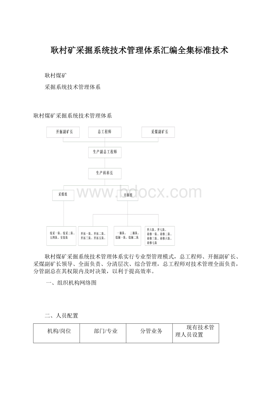 耿村矿采掘系统技术管理体系汇编全集标准技术Word文档格式.docx