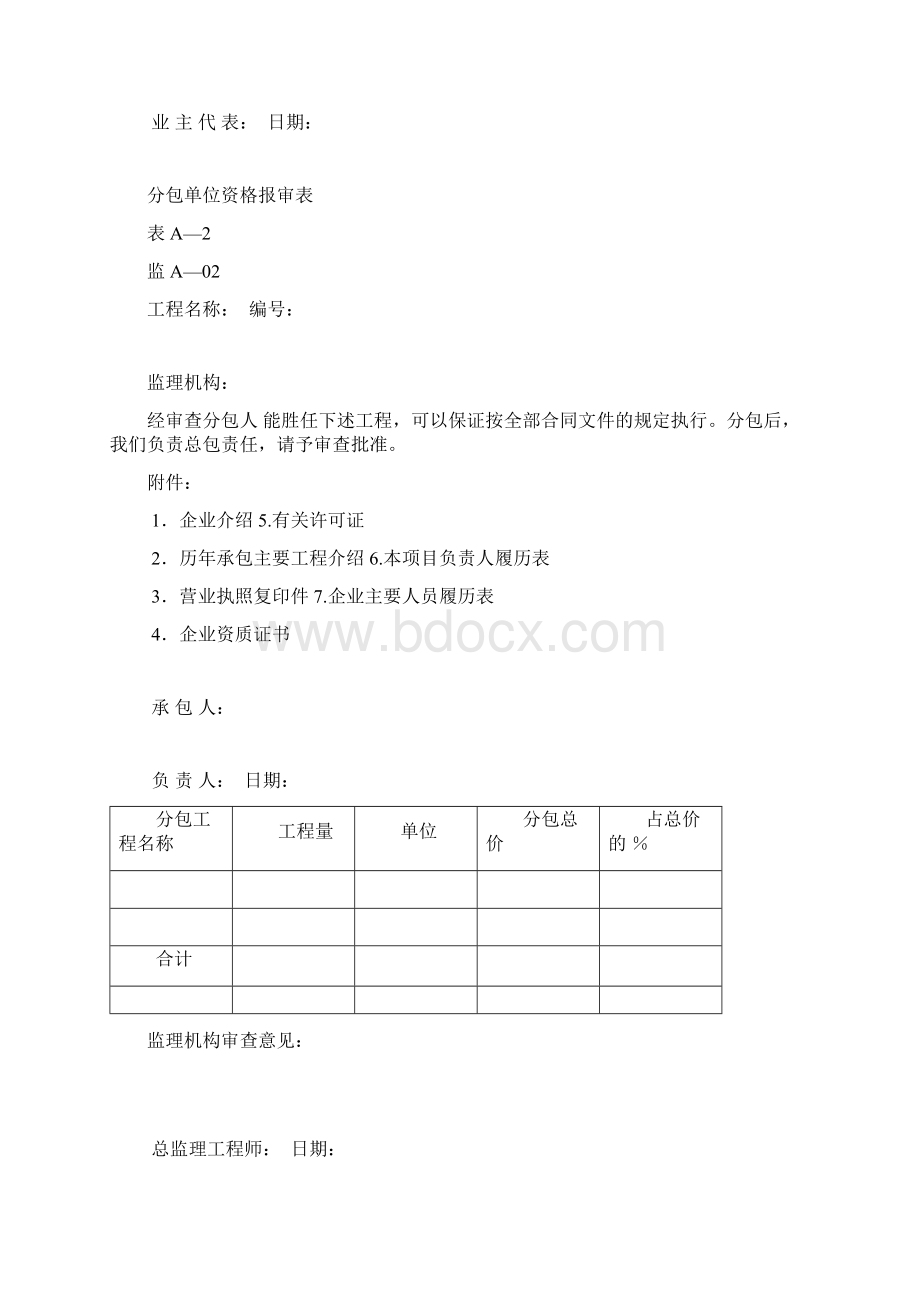 承包人向监理工程师申报的表单.docx_第3页