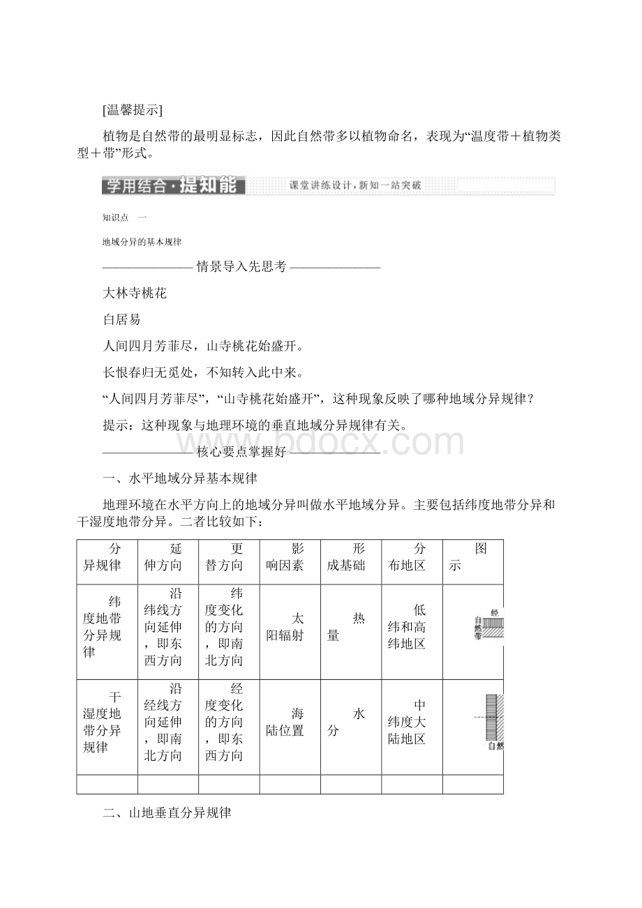 学年高中地理第三章自然环境地理的整体性与差异性第三节自然地理环境的差异性学案湘教版.docx_第3页