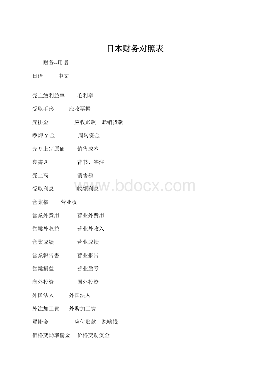 日本财务对照表Word格式文档下载.docx