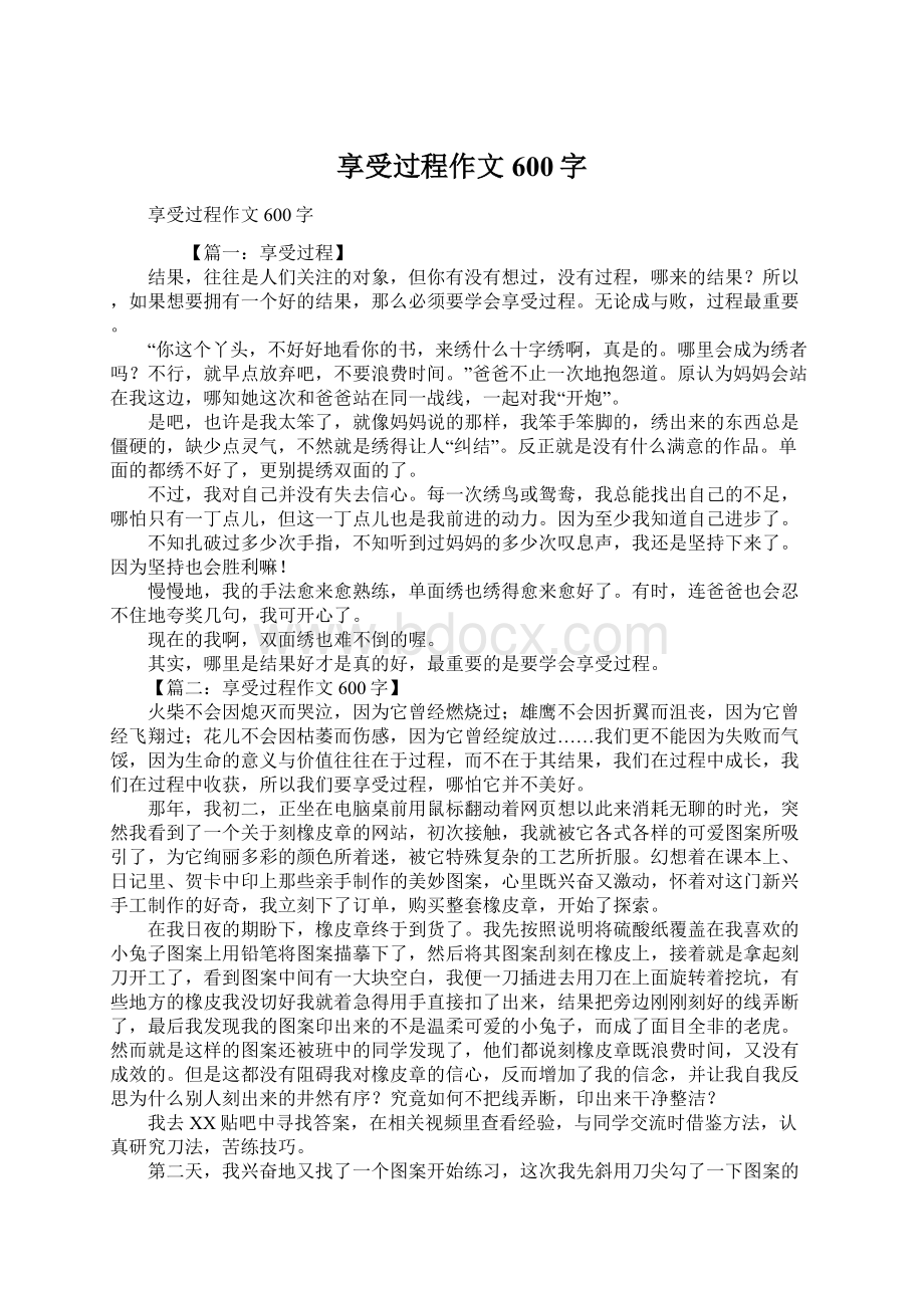 享受过程作文600字.docx_第1页