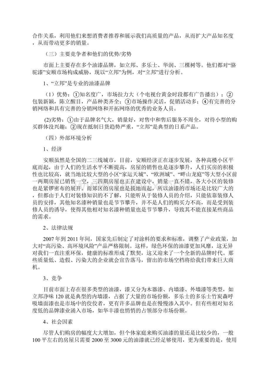 最新品牌油漆骆驼漆区域市场营销推广策划方案.docx_第3页