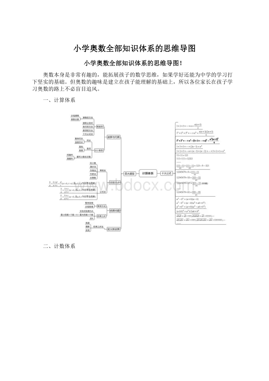 小学奥数全部知识体系的思维导图Word文档下载推荐.docx_第1页