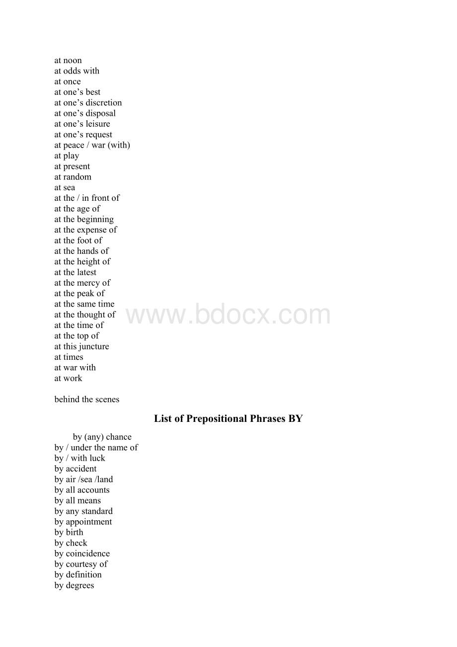 Prepositional Phrase List 英语中常用的介词短语搭配.docx_第2页