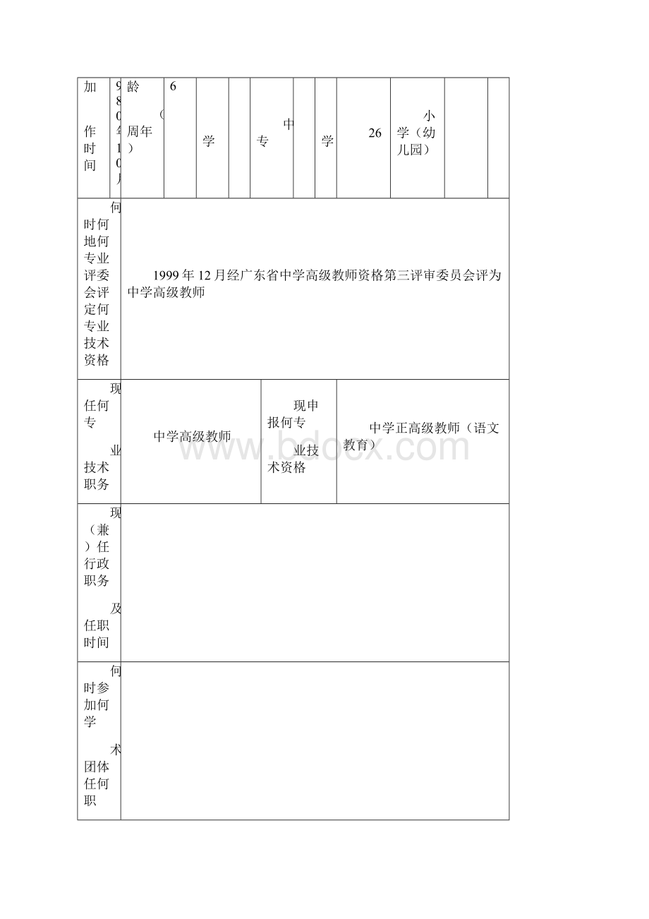 模拟卷广东省教师专业技术资格申报表.docx_第2页