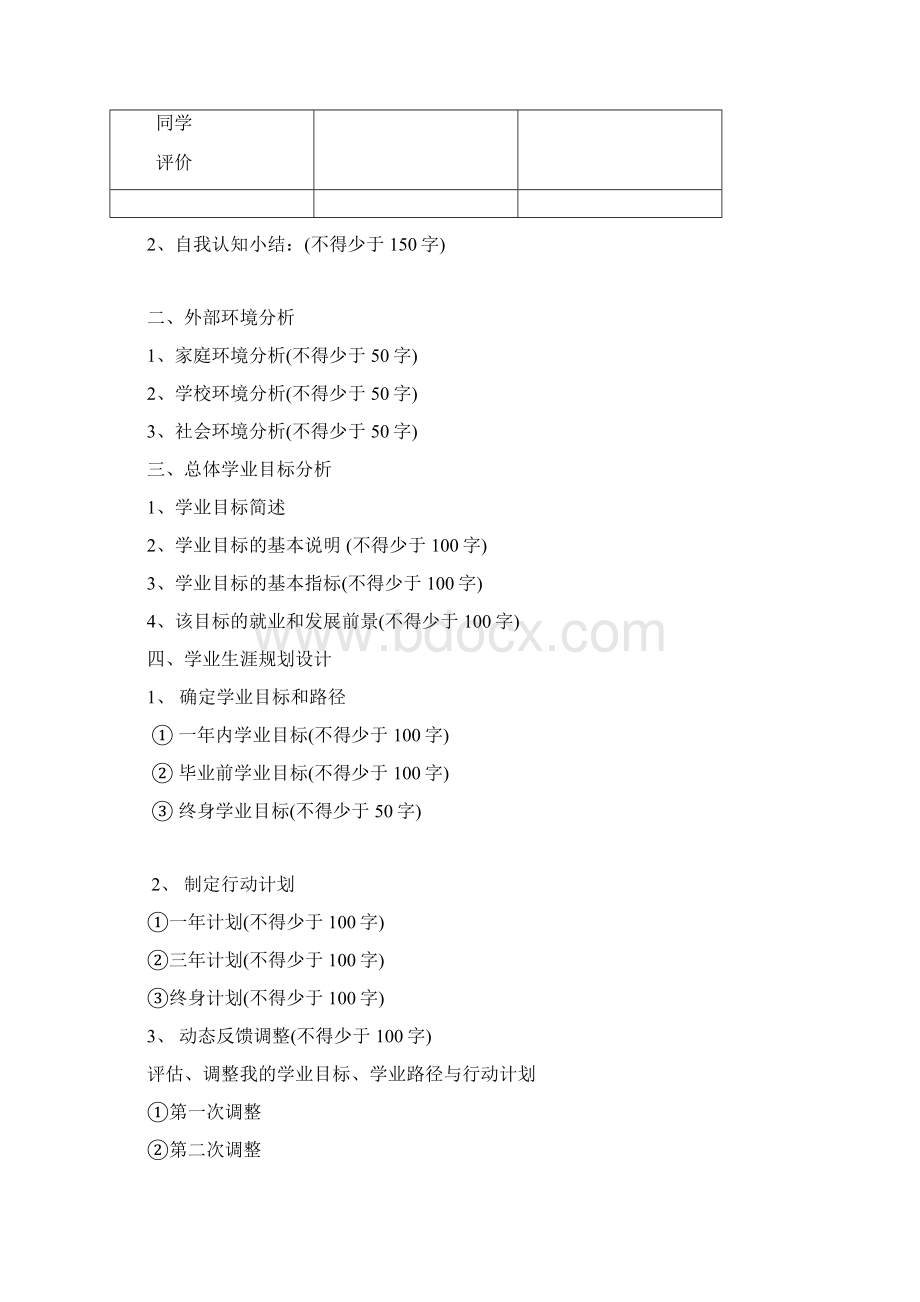 学业生涯规划设计书和范本.docx_第2页