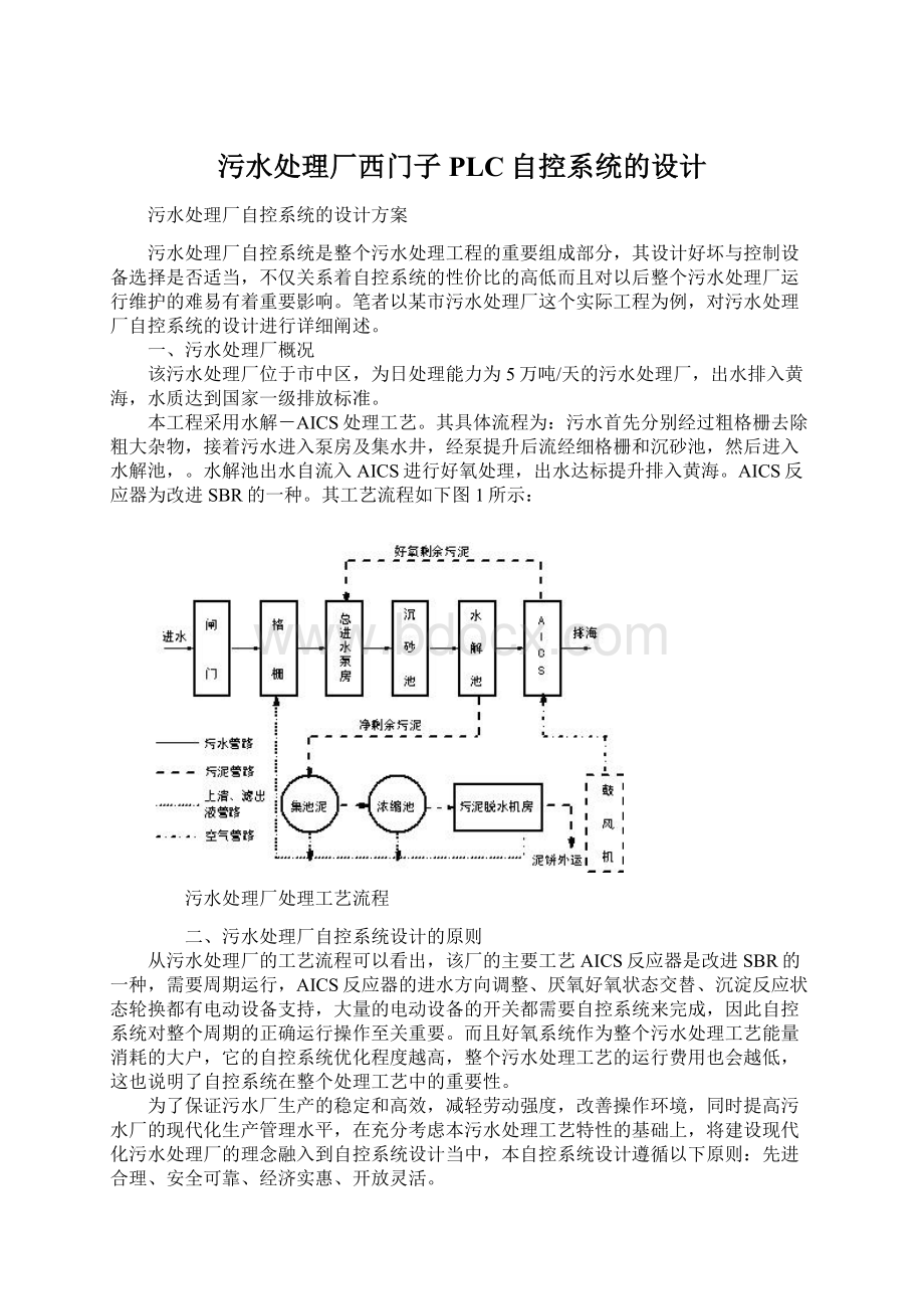 污水处理厂西门子PLC自控系统的设计.docx_第1页