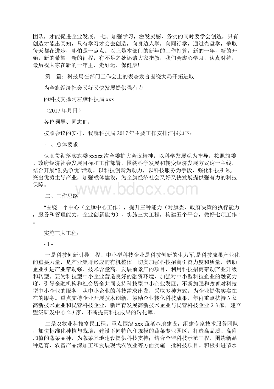 部门工作表态发言稿Word文件下载.docx_第2页