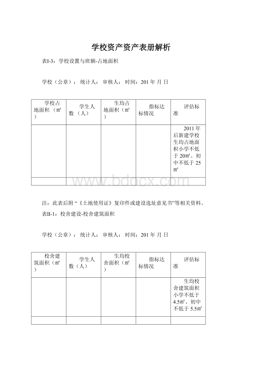 学校资产资产表册解析Word文件下载.docx