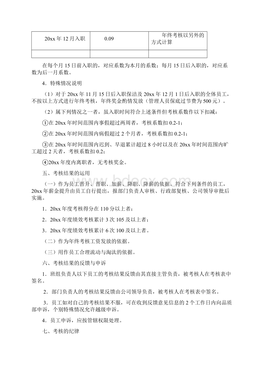 26某中型企业年终考核方案实施及量表很实用文档Word格式文档下载.docx_第3页