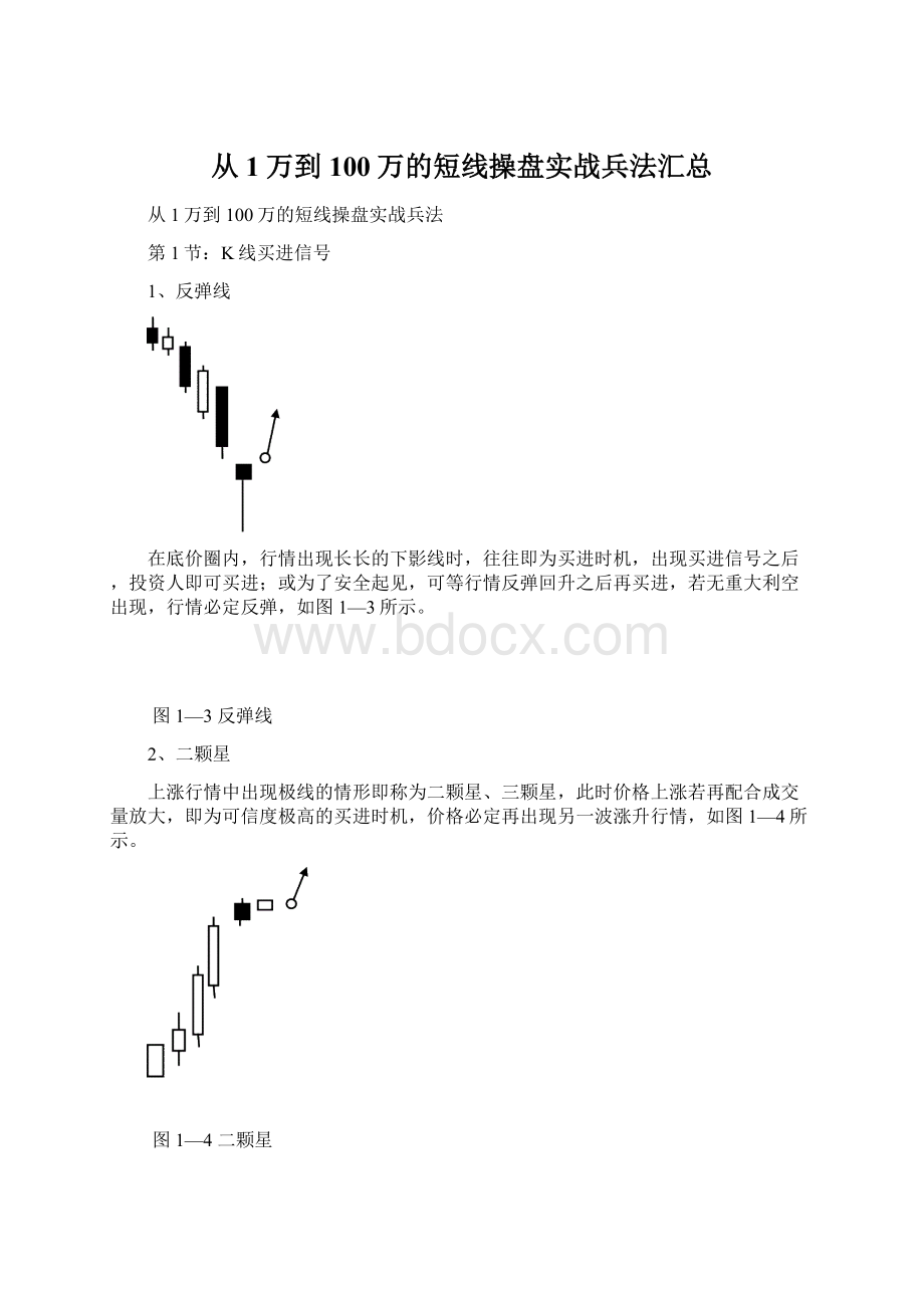 从1万到100万的短线操盘实战兵法汇总.docx