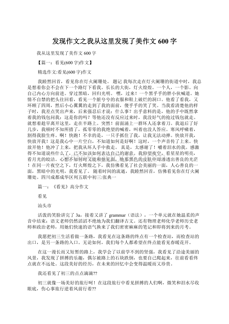 发现作文之我从这里发现了美作文600字.docx_第1页