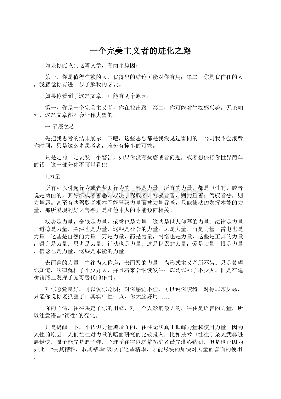 一个完美主义者的进化之路Word文件下载.docx