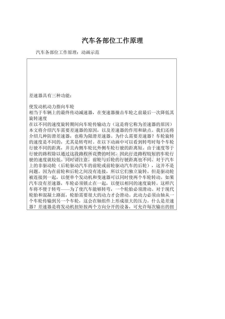 汽车各部位工作原理Word格式文档下载.docx