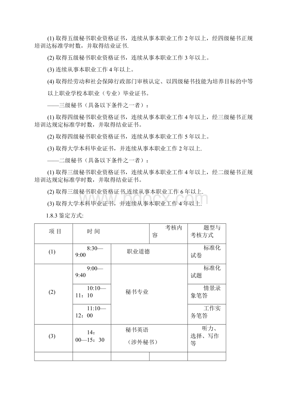 《秘书资格证书中级》秘书国家职业标准1.docx_第2页