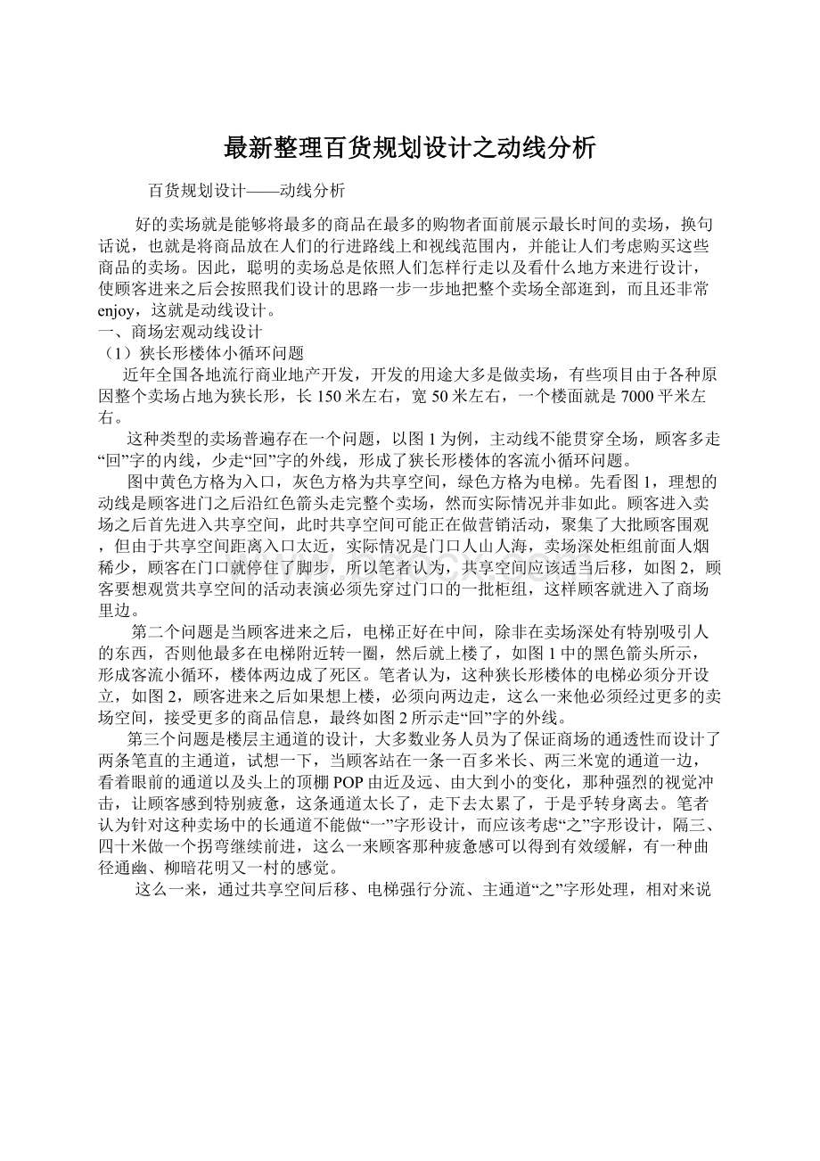 最新整理百货规划设计之动线分析Word格式.docx