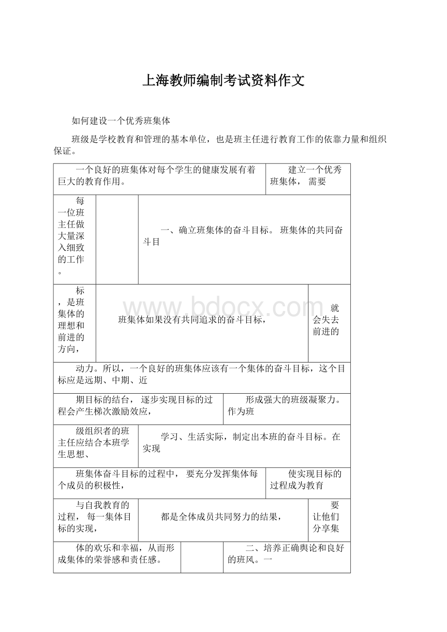 上海教师编制考试资料作文Word文档格式.docx