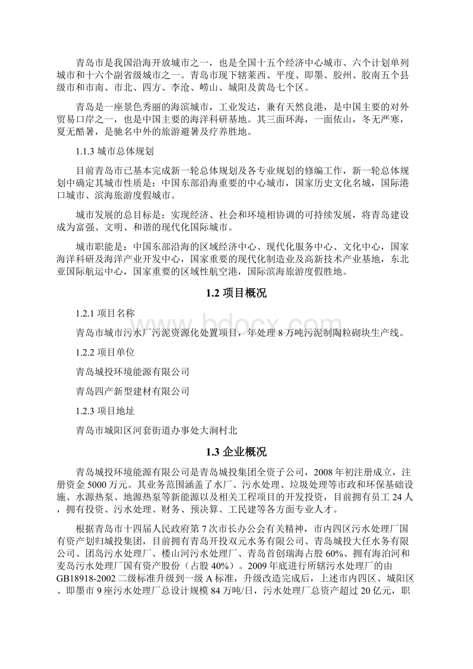 年处理8万吨污泥制陶粒砌块生产线建设可研报告.docx_第2页