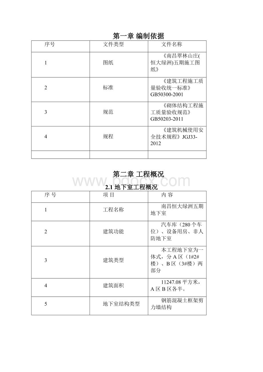 南昌恒大绿洲五期地下室砖胎模施工方案.docx_第3页