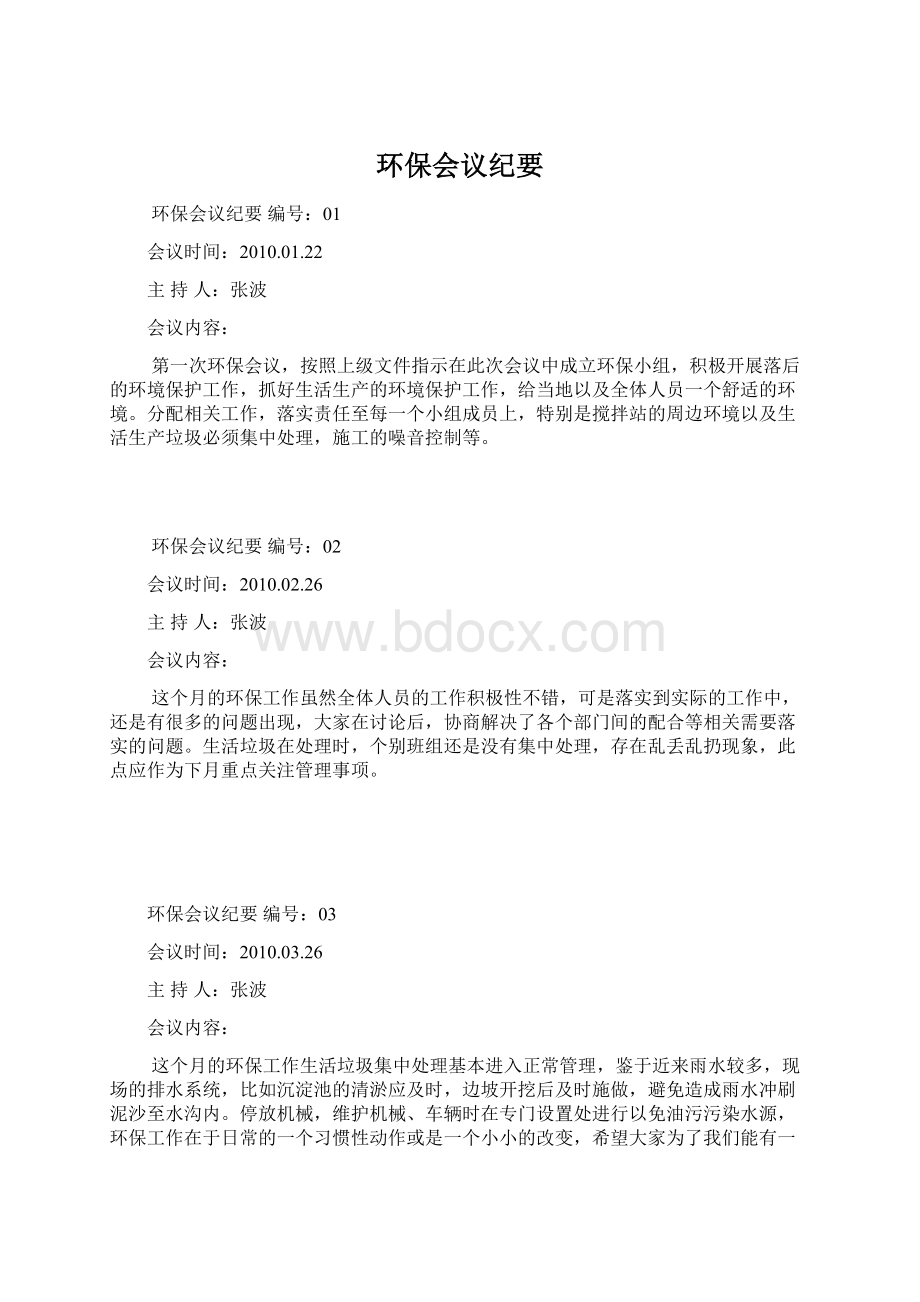 环保会议纪要Word文档格式.docx