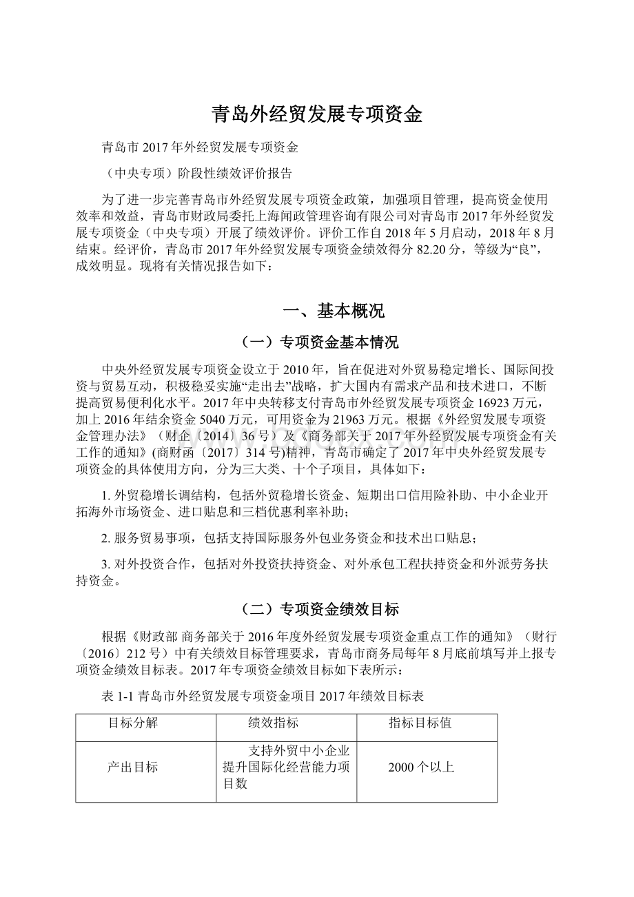 青岛外经贸发展专项资金文档格式.docx