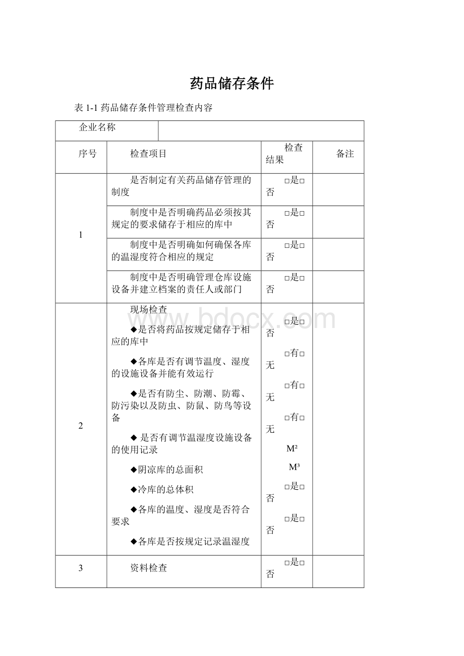 药品储存条件.docx_第1页