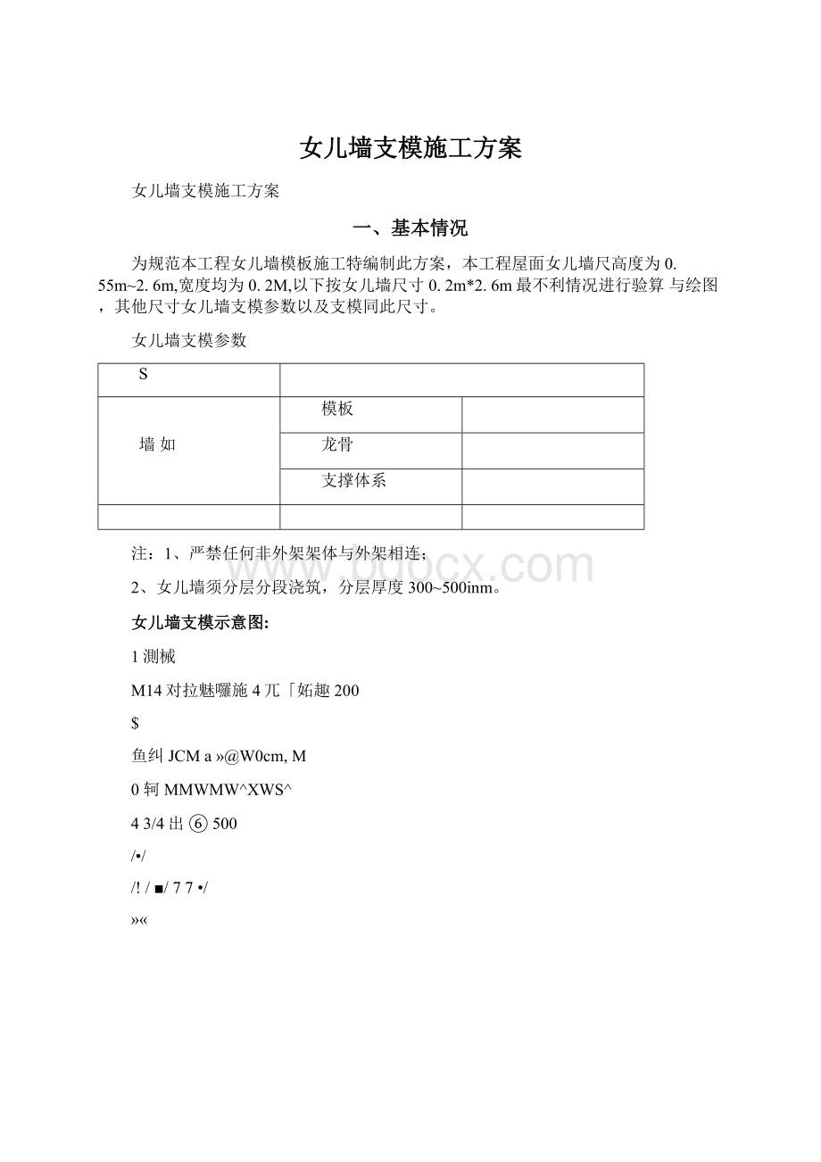 女儿墙支模施工方案.docx