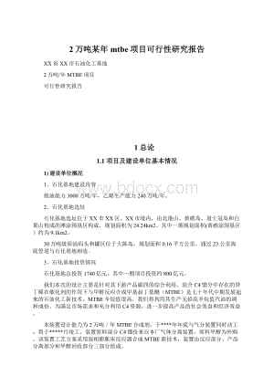 2万吨某年mtbe项目可行性研究报告.docx