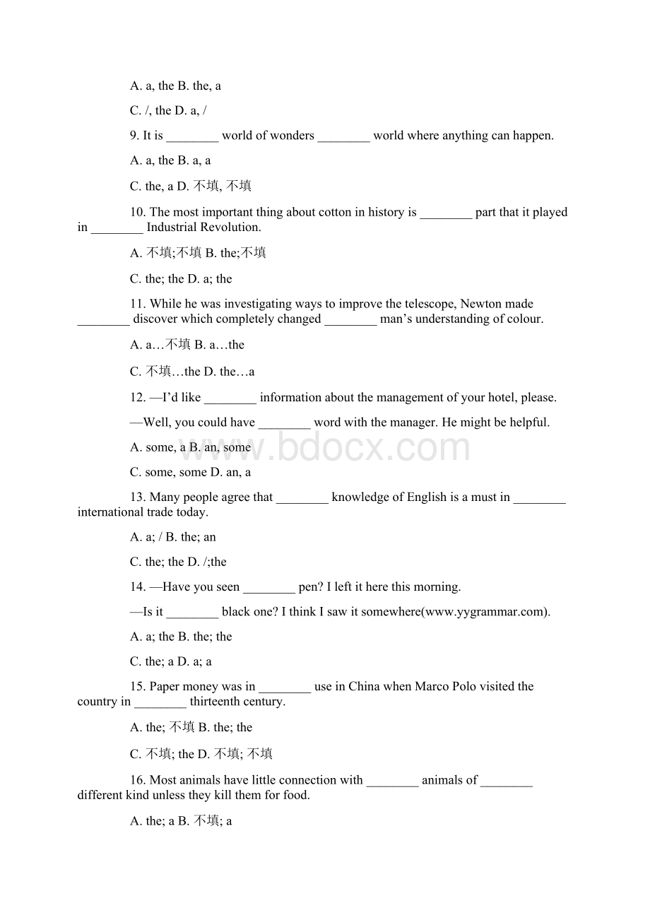 英语冠词练习题及解析如下.docx_第2页