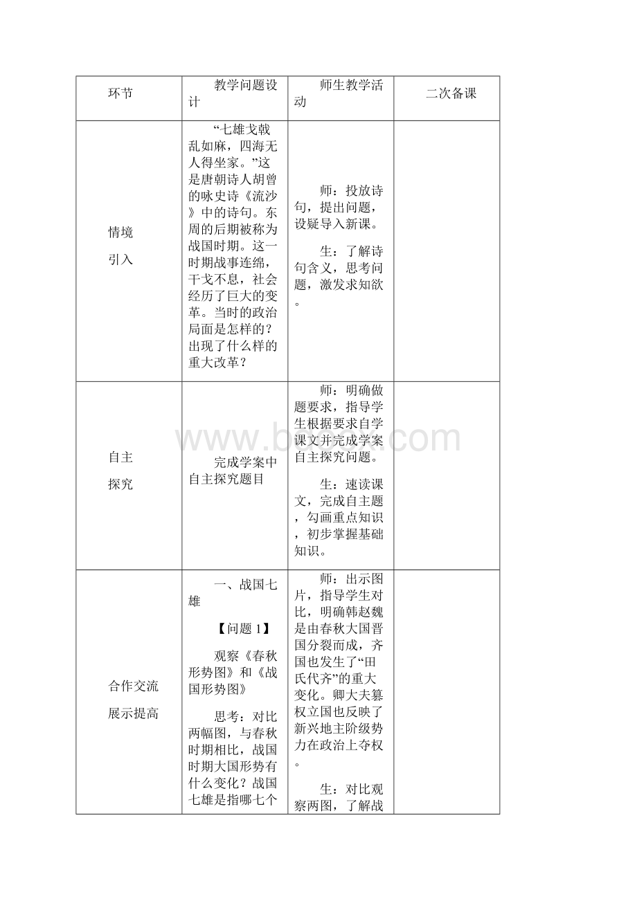 人教版历史七年级上第7课战国时期的社会变化教案.docx_第2页