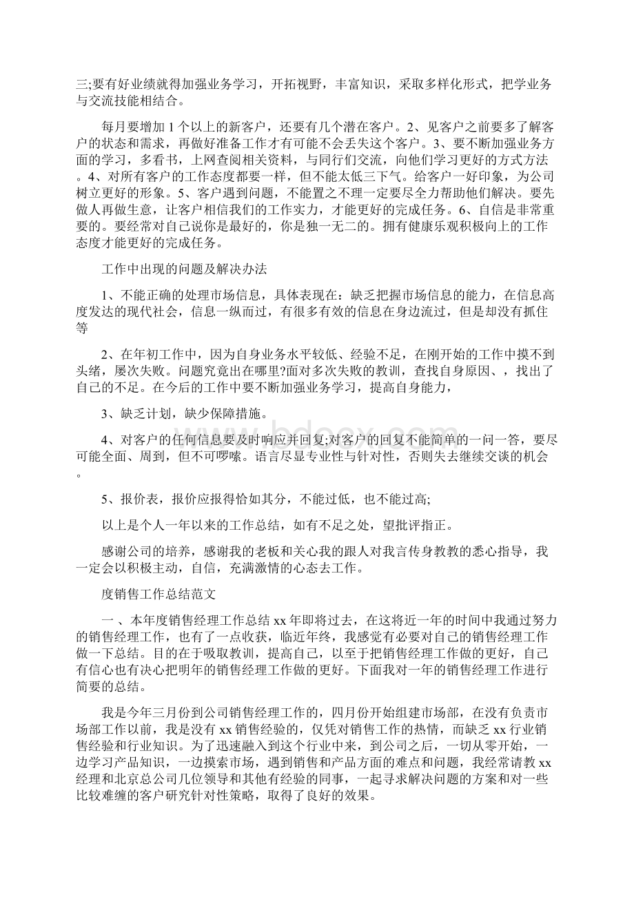 年度销售工作总结范文4篇文档格式.docx_第2页