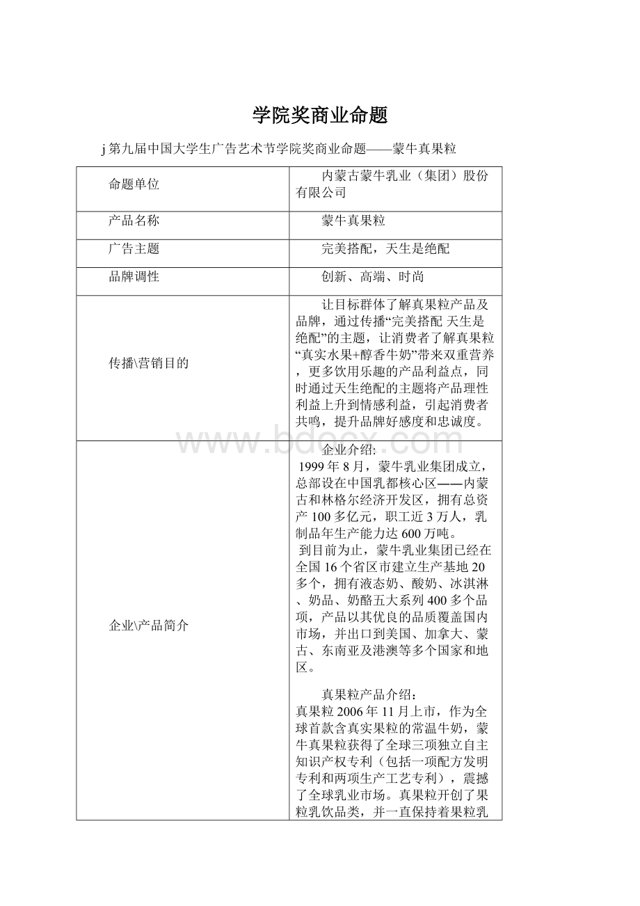 学院奖商业命题Word格式文档下载.docx