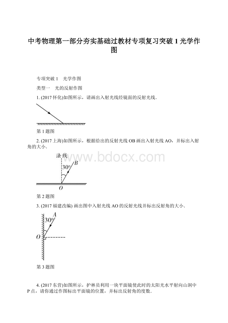 中考物理第一部分夯实基础过教材专项复习突破1光学作图.docx