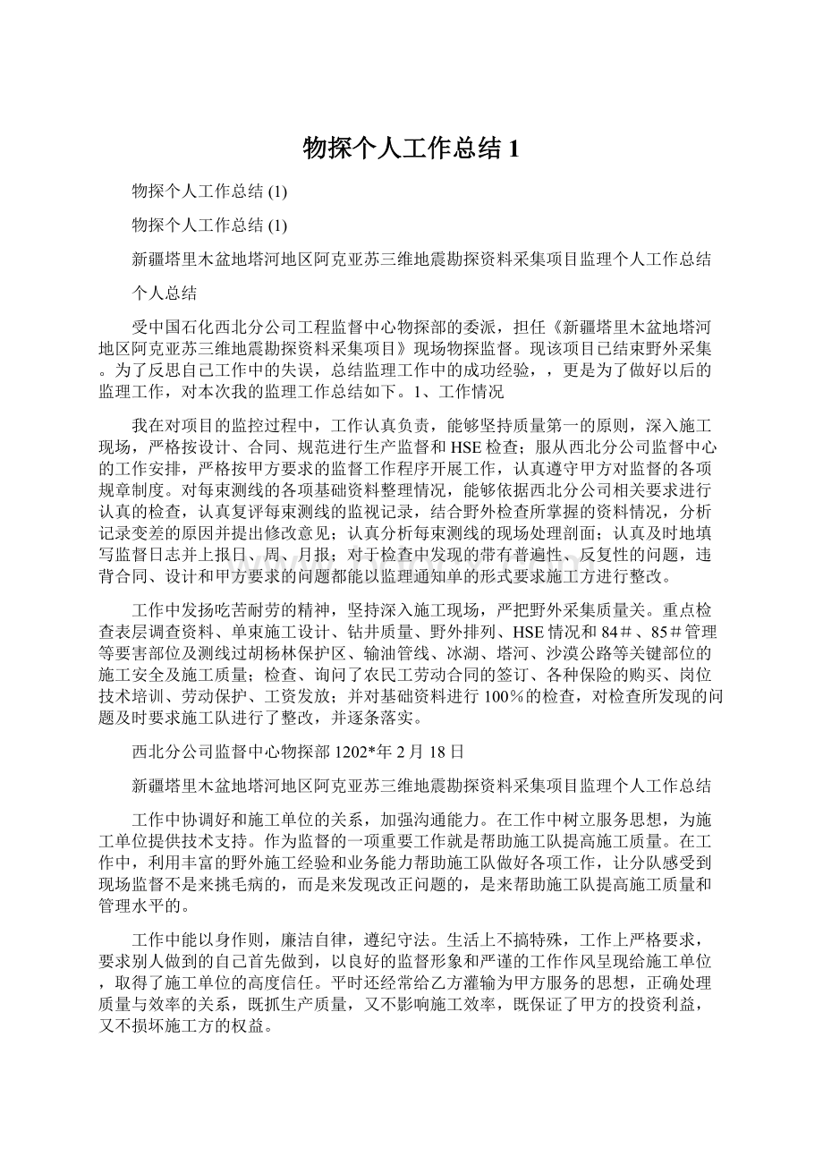 物探个人工作总结 1Word文档下载推荐.docx